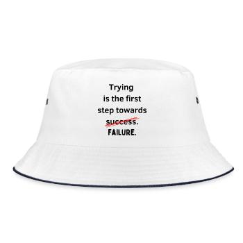 Trying is the first step towards failure - Bucket Hat - white/navy - Front