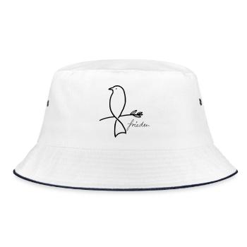 Frieden - Bucket Hat - Weiß/Navy - Vorne