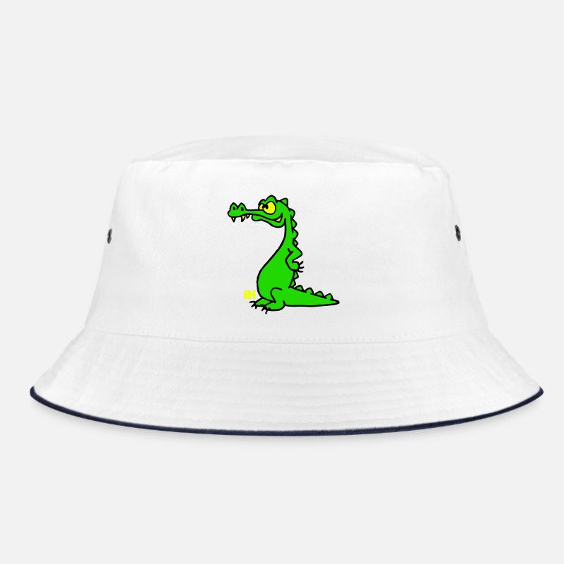 Crocodile souriant, design à trois couleurs Bob