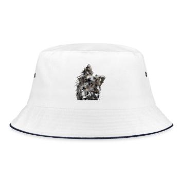 Australian Shepherd - Bucket Hat - white/navy - Front