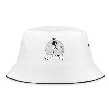RUNNING-Emblem JOGGERIN - Bucket Hat - Weiß/Navy - Vorne