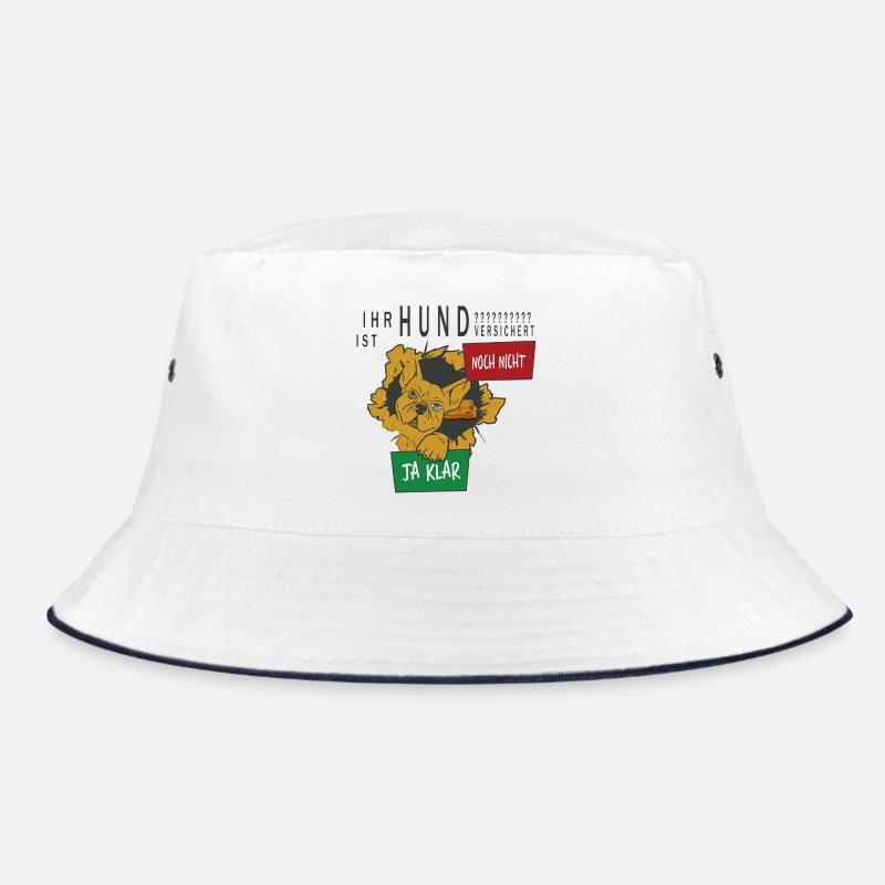 Hunde Versicherung - Bucket Hat - Weiß/Navy