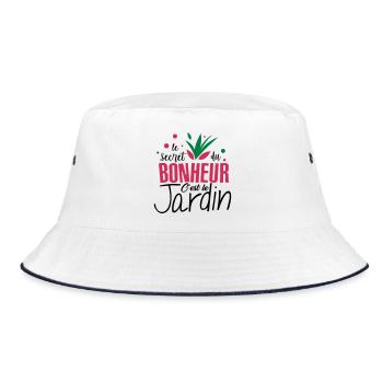 Le bonheur c'est le jardin ! amour du jardin - Bob - blanc/marine - Devant