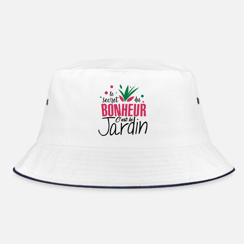 Le bonheur c'est le jardin ! amour du jardin - Bob - blanc/marine