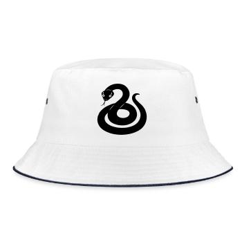 Snake shadow figure from the Chinese zodiac - Bucket Hat - white/navy - Front
