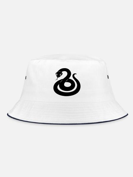 Snake shadow figure from the Chinese zodiac - Bucket Hat - white/navy - Front