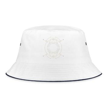 Golden Star Circle Orbit Design - Bucket Hat - white/navy - Front