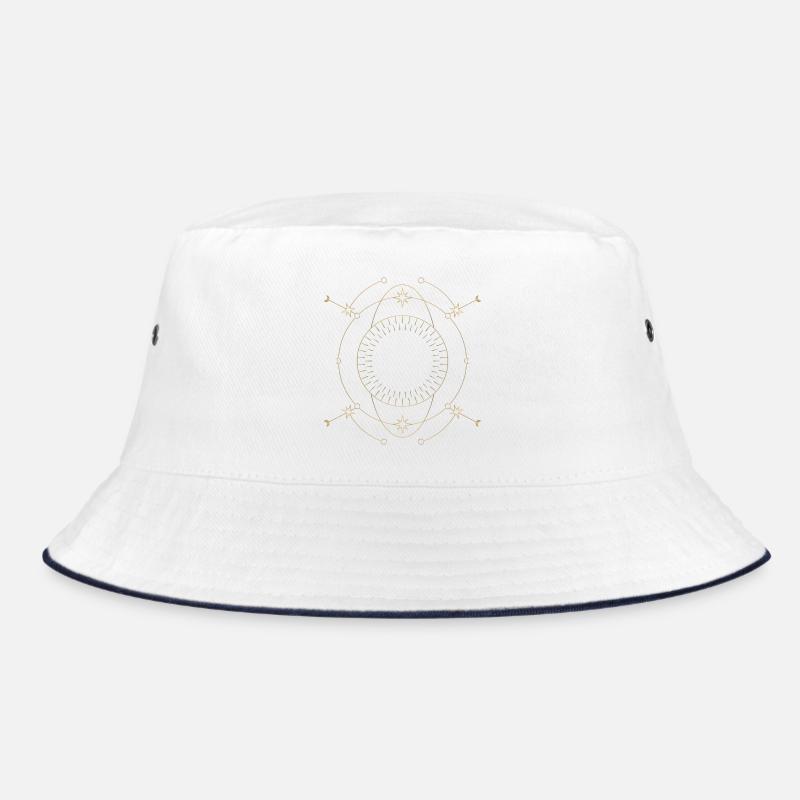 Golden Star Circle Orbit Design Bucket Hat