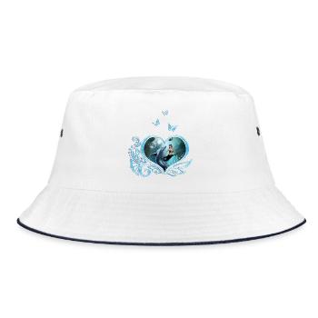 The legend of the dolphin and the mermaid. - Bucket Hat - white/navy - Front