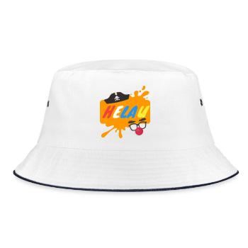 Helau Splash Karnevaldesign - Bucket Hat - Weiß/Navy - Vorne