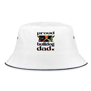 Proud Bulldog Dad Pop Art Design - Bob - blanc/marine - Devant