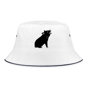 Logo de cochon joyeux Image d’ombre - Bob - blanc/marine - Devant