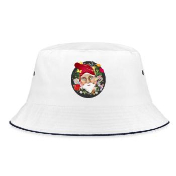 The colorful world of garden gnomes full of secrets - Bucket Hat - white/navy - Front