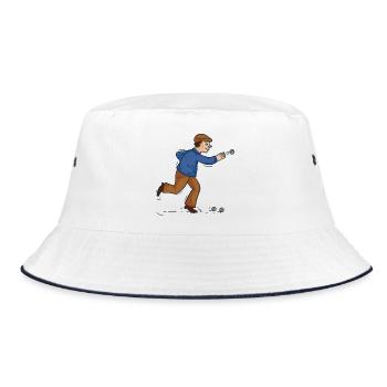 Boules player Boules ball for Bouler Petanque Boule - Bucket Hat - white/navy - Front