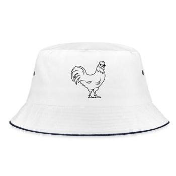 Rooster transparent - Bucket Hat - white/navy - Front
