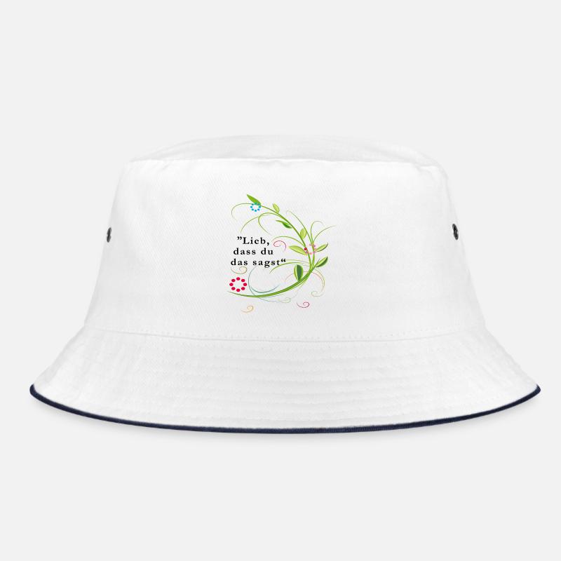 lieb, dass du das sagst - Bucket Hat - Weiß/Navy