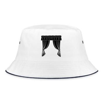 Vorhänge Theater oder Geschäft - Bucket Hat - Weiß/Navy - Vorne