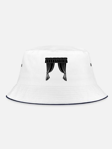 Curtains theatre or shop - Bucket Hat - white/navy - Front
