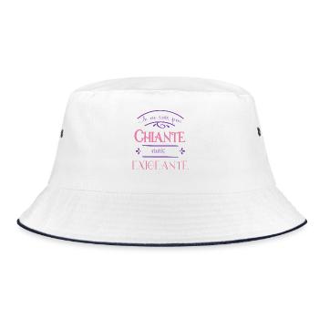 I am not boring but demanding - Bucket Hat - white/navy - Front