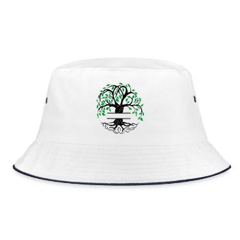 Yggdrasil the tree of life with nameplate - Bucket Hat - white/navy - Front