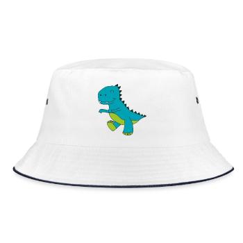 Dino Blue - Bucket Hat - white/navy - Front