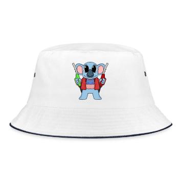 Gas station attendant Koala gas station - Bucket Hat - white/navy - Front