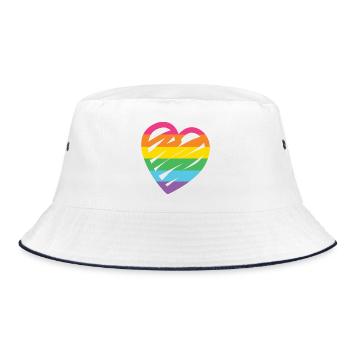Cœur arc-en-ciel LGBTQ - Bob - blanc/marine - Devant