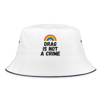 Drag ist kein Verbrechen - Bucket Hat - Weiß/Navy - Vorne