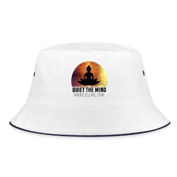 Quieting the mind and the soul will speak - Bucket Hat - white/navy - Front