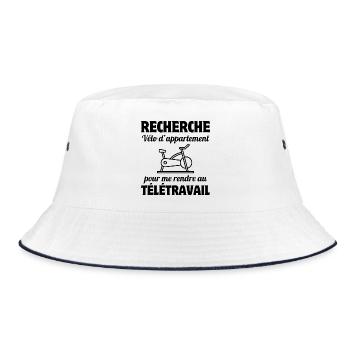 télétravail, travail humour, humour de bureau - Bob - blanc/marine - Devant