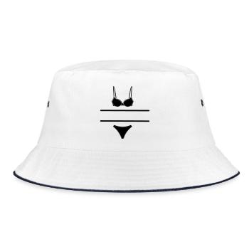 Lingerie logo for shop or market stall seller - Bucket Hat - white/navy - Front