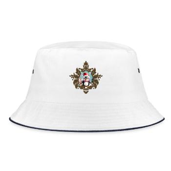 Cute funny penguin - Bucket Hat - white/navy - Front