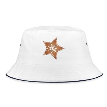 beautiful gingerbread star for christmas - Bucket Hat - white/navy - Front