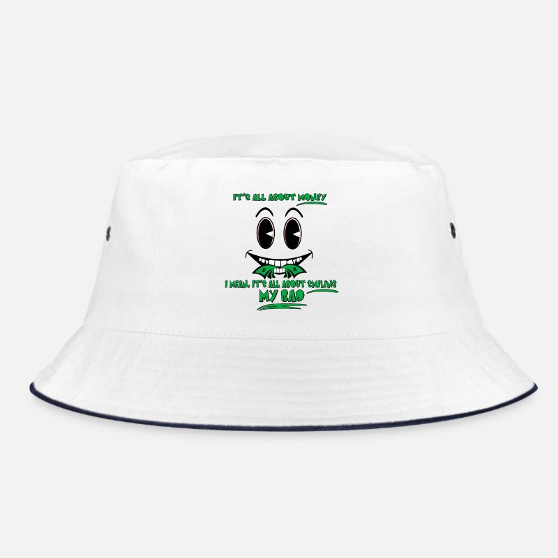 Creepy Funny All About Money Smiling Face Joke Bucket Hat