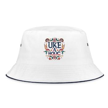 Uke-aholic - Bucket Hat - white/navy - Front