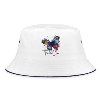 Rainbow Butterfly Splash free to love - Bucket Hat - white/navy - Front