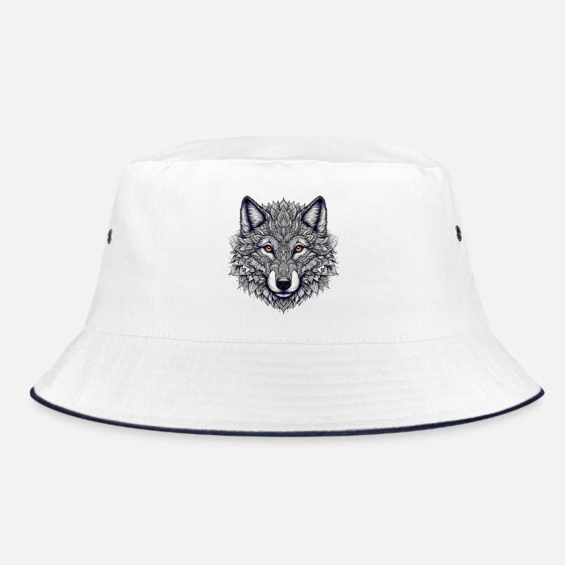 Wolf decorated with Mandalas Bucket Hat