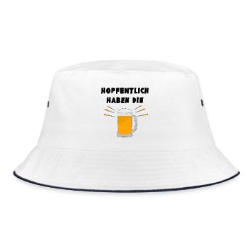 Wortwitz: Hopfentlich haben die Bier - Joke - Bucket Hat - Weiß/Navy - Vorne
