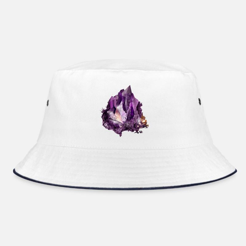 leuchtendes violettes Amethyst Kristall Motiv Bucket Hat