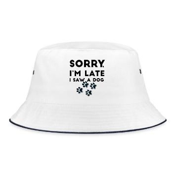 Pawprint Quartet Outline - Bucket Hat - white/navy - Front