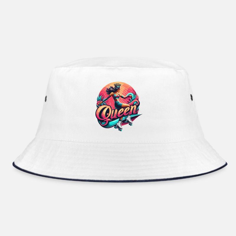 Regal Skate Queen Illustration Bucket Hat