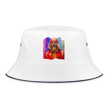 Trendy colorful man - Bucket Hat - white/navy - Front