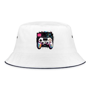 Gamer Controller - Bucket Hat - white/navy - Front