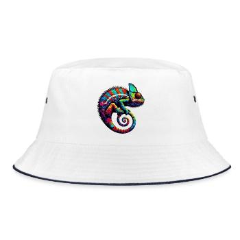 Chameleon - Bucket Hat - white/navy - Front