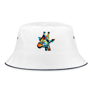 Giraffe Pop Art - Bucket Hat - white/navy - Front