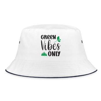 Green Vibes Only - Bucket Hat - white/navy - Front
