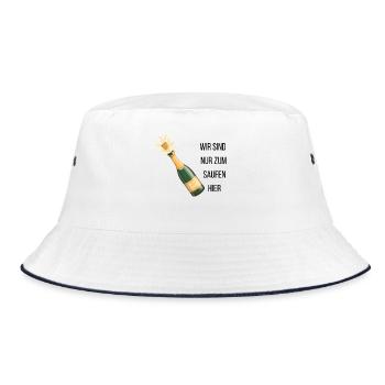 Junggesellen/in Abschied - Bucket Hat - Weiß/Navy - Vorne