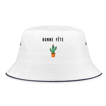 GRANNY. GRANDMA - Bucket Hat - white/navy - Front