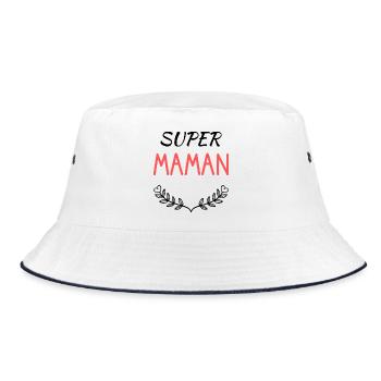 GRANNY - Bucket Hat - white/navy - Front