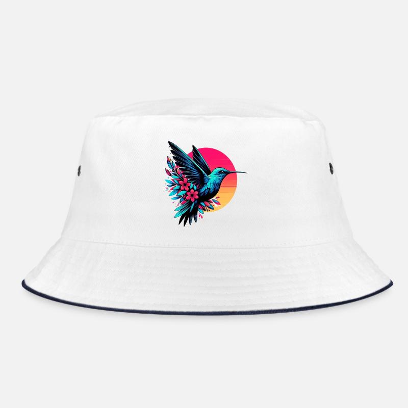 Kolibri - Bucket Hat - Weiß/Navy